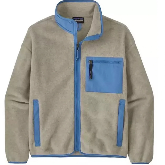Patagonia Women's XL Synchilla Jacket Fleece Oatmeal Heather Blue Bird NWT - Picture 6 of 10